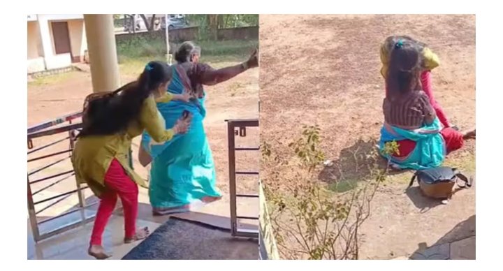പഞ്ചായത്ത് ഓഫീസിന് മുന്നിലിട്ട് അമ്മയെ ക്രൂരമായി മർദ്ദിച്ച് മകൾ, ചെരിപ്പൂരി അടിച്ചു, എല്ലാം ഫോണിൽ പകർത്തി ജീവനക്കാർ