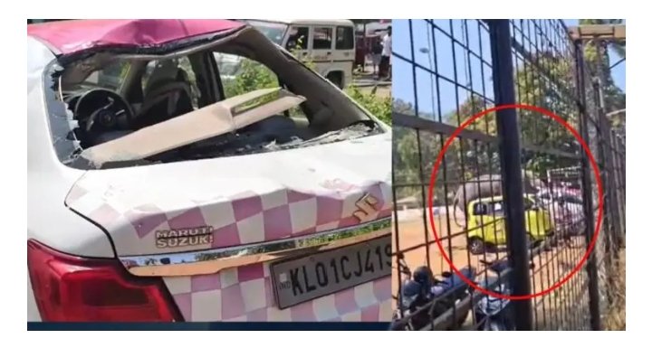 വേല നടക്കുന്ന മൈതാനത്തേക്ക് എത്തിച്ചു…വിരണ്ടോടി../ പിങ്ക് പൊലീസിന്റെ കാർ കുത്തിമറിച്ചു
